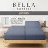 image:imageBella Coterie Luxury Bamboo Viscose King Size Sheet Set  Organically Grown  Cooling  Ultra Soft amp Breathable  18 Deep Pocket w Corner Straps  Hypoallergenic White04  Slate Blue