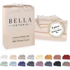 image:imageBella Coterie Luxury Bamboo Viscose King Size Sheet Set  Organically Grown  Cooling  Ultra Soft amp Breathable  18 Deep Pocket w Corner Straps  Hypoallergenic White10  Champagne