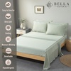 image:imageBella Coterie Luxury Bamboo Viscose King Size Sheet Set  Organically Grown  Cooling  Ultra Soft amp Breathable  18 Deep Pocket w Corner Straps  Hypoallergenic White07  Sea Glass