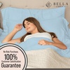 image:imageBella Coterie Luxury Bamboo Viscose King Size Sheet Set  Organically Grown  Cooling  Ultra Soft amp Breathable  18 Deep Pocket w Corner Straps  Hypoallergenic White06  Coastal Blue