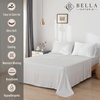 image:imageBella Coterie Luxury Bamboo Viscose King Size Sheet Set  Organically Grown  Cooling  Ultra Soft amp Breathable  18 Deep Pocket w Corner Straps  Hypoallergenic White23  Striped Coastal Blue