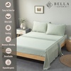 image:imageBella Coterie Luxury Bamboo Viscose King Size Sheet Set  Organically Grown  Cooling  Ultra Soft amp Breathable  18 Deep Pocket w Corner Straps  Hypoallergenic White07  Sea Glass
