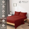 image:imageBella Coterie Luxury Bamboo Viscose King Size Sheet Set  Organically Grown  Cooling  Ultra Soft amp Breathable  18 Deep Pocket w Corner Straps  Hypoallergenic White17  Merlot