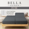 image:imageBella Coterie Luxury Bamboo Viscose King Size Sheet Set  Organically Grown  Cooling  Ultra Soft amp Breathable  18 Deep Pocket w Corner Straps  Hypoallergenic White08  Charcoal Grey