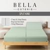 image:imageBella Coterie Luxury Bamboo Viscose King Size Sheet Set  Organically Grown  Cooling  Ultra Soft amp Breathable  18 Deep Pocket w Corner Straps  Hypoallergenic White07  Sea Glass