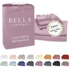 image:imageBella Coterie Luxury Bamboo Viscose King Size Sheet Set  Organically Grown  Cooling  Ultra Soft amp Breathable  18 Deep Pocket w Corner Straps  Hypoallergenic White12  Lilac