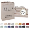 image:imageBella Coterie Luxury Bamboo Viscose King Size Sheet Set  Organically Grown  Cooling  Ultra Soft amp Breathable  18 Deep Pocket w Corner Straps  Hypoallergenic White02  Dune