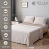 image:imageBella Coterie Luxury Bamboo Viscose King Size Sheet Set  Organically Grown  Cooling  Ultra Soft amp Breathable  18 Deep Pocket w Corner Straps  Hypoallergenic White02  Dune