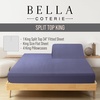 image:imageBella Coterie Luxury Bamboo Viscose King Size Sheet Set  Organically Grown  Cooling  Ultra Soft amp Breathable  18 Deep Pocket w Corner Straps  Hypoallergenic White13  Twilight Blue