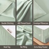 image:imageBella Coterie Luxury Bamboo Viscose King Size Sheet Set  Organically Grown  Cooling  Ultra Soft amp Breathable  18 Deep Pocket w Corner Straps  Hypoallergenic White07  Sea Glass