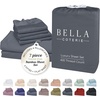 image:imageBella Coterie Luxury Bamboo Viscose King Size Sheet Set  Organically Grown  Cooling  Ultra Soft amp Breathable  18 Deep Pocket w Corner Straps  Hypoallergenic White08  Charcoal Grey