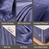 image:imageBella Coterie Luxury Bamboo Viscose King Size Sheet Set  Organically Grown  Cooling  Ultra Soft amp Breathable  18 Deep Pocket w Corner Straps  Hypoallergenic White13  Twilight Blue