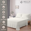 image:imageBella Coterie Luxury Bamboo Viscose King Size Sheet Set  Organically Grown  Cooling  Ultra Soft amp Breathable  18 Deep Pocket w Corner Straps  Hypoallergenic White03  Ivory