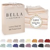 image:imageBella Coterie Luxury Bamboo Viscose King Size Sheet Set  Organically Grown  Cooling  Ultra Soft amp Breathable  18 Deep Pocket w Corner Straps  Hypoallergenic White10  Champagne