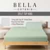 image:imageBella Coterie Luxury Bamboo Viscose King Size Sheet Set  Organically Grown  Cooling  Ultra Soft amp Breathable  18 Deep Pocket w Corner Straps  Hypoallergenic White07  Sea Glass