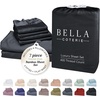 image:imageBella Coterie Luxury Bamboo Viscose King Size Sheet Set  Organically Grown  Cooling  Ultra Soft amp Breathable  18 Deep Pocket w Corner Straps  Hypoallergenic White11  Black