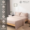 image:imageBella Coterie Luxury Bamboo Viscose King Size Sheet Set  Organically Grown  Cooling  Ultra Soft amp Breathable  18 Deep Pocket w Corner Straps  Hypoallergenic White18  Dusty Rose