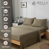 image:imageBella Coterie Luxury Bamboo Viscose King Size Sheet Set  Organically Grown  Cooling  Ultra Soft amp Breathable  18 Deep Pocket w Corner Straps  Hypoallergenic White14  Olive