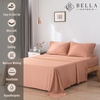 image:imageBella Coterie Luxury Bamboo Viscose King Size Sheet Set  Organically Grown  Cooling  Ultra Soft amp Breathable  18 Deep Pocket w Corner Straps  Hypoallergenic White20  Terracotta