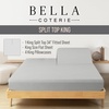 image:imageBella Coterie Luxury Bamboo Viscose King Size Sheet Set  Organically Grown  Cooling  Ultra Soft amp Breathable  18 Deep Pocket w Corner Straps  Hypoallergenic White05  Grey Mist