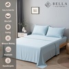 image:imageBella Coterie Luxury Bamboo Viscose King Size Sheet Set  Organically Grown  Cooling  Ultra Soft amp Breathable  18 Deep Pocket w Corner Straps  Hypoallergenic White06  Coastal Blue