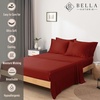 image:imageBella Coterie Luxury Bamboo Viscose King Size Sheet Set  Organically Grown  Cooling  Ultra Soft amp Breathable  18 Deep Pocket w Corner Straps  Hypoallergenic White17  Merlot