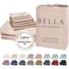 image:imageBella Coterie Luxury Bamboo Viscose King Size Sheet Set  Organically Grown  Cooling  Ultra Soft amp Breathable  18 Deep Pocket w Corner Straps  Hypoallergenic White18  Dusty Rose