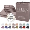 image:imageBella Coterie Luxury Bamboo Viscose King Size Sheet Set  Organically Grown  Cooling  Ultra Soft amp Breathable  18 Deep Pocket w Corner Straps  Hypoallergenic White09  Mocha