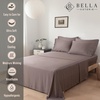 image:imageBella Coterie Luxury Bamboo Viscose King Size Sheet Set  Organically Grown  Cooling  Ultra Soft amp Breathable  18 Deep Pocket w Corner Straps  Hypoallergenic White09  Mocha