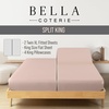 image:imageBella Coterie Luxury Bamboo Viscose King Size Sheet Set  Organically Grown  Cooling  Ultra Soft amp Breathable  18 Deep Pocket w Corner Straps  Hypoallergenic White18  Dusty Rose