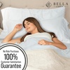 image:imageBella Coterie Luxury Bamboo Viscose King Size Sheet Set  Organically Grown  Cooling  Ultra Soft amp Breathable  18 Deep Pocket w Corner Straps  Hypoallergenic White23  Striped Coastal Blue
