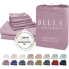 image:imageBella Coterie Luxury Bamboo Viscose King Size Sheet Set  Organically Grown  Cooling  Ultra Soft amp Breathable  18 Deep Pocket w Corner Straps  Hypoallergenic White12  Lilac