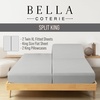 image:imageBella Coterie Luxury Bamboo Viscose King Size Sheet Set  Organically Grown  Cooling  Ultra Soft amp Breathable  18 Deep Pocket w Corner Straps  Hypoallergenic White05  Grey Mist