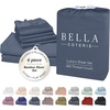 image:imageBella Coterie Luxury Bamboo Viscose King Size Sheet Set  Organically Grown  Cooling  Ultra Soft amp Breathable  18 Deep Pocket w Corner Straps  Hypoallergenic White04  Slate Blue