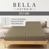 image:imageBella Coterie Luxury Bamboo Viscose King Size Sheet Set  Organically Grown  Cooling  Ultra Soft amp Breathable  18 Deep Pocket w Corner Straps  Hypoallergenic White14  Olive