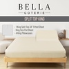 image:imageBella Coterie Luxury Bamboo Viscose King Size Sheet Set  Organically Grown  Cooling  Ultra Soft amp Breathable  18 Deep Pocket w Corner Straps  Hypoallergenic White03  Ivory
