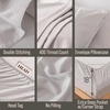 image:imageBella Coterie Luxury Bamboo Viscose King Size Sheet Set  Organically Grown  Cooling  Ultra Soft amp Breathable  18 Deep Pocket w Corner Straps  Hypoallergenic White05  Grey Mist
