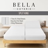 image:imageBella Coterie Luxury Bamboo Viscose King Size Sheet Set  Organically Grown  Cooling  Ultra Soft amp Breathable  18 Deep Pocket w Corner Straps  Hypoallergenic White01  White