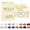 image:imageBella Coterie Luxury Bamboo Viscose King Size Sheet Set  Organically Grown  Cooling  Ultra Soft amp Breathable  18 Deep Pocket w Corner Straps  Hypoallergenic White19  Lemonade