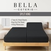 image:imageBella Coterie Luxury Bamboo Viscose King Size Sheet Set  Organically Grown  Cooling  Ultra Soft amp Breathable  18 Deep Pocket w Corner Straps  Hypoallergenic White11  Black