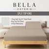image:imageBella Coterie Luxury Bamboo Viscose King Size Sheet Set  Organically Grown  Cooling  Ultra Soft amp Breathable  18 Deep Pocket w Corner Straps  Hypoallergenic White02  Dune