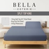image:imageBella Coterie Luxury Bamboo Viscose King Size Sheet Set  Organically Grown  Cooling  Ultra Soft amp Breathable  18 Deep Pocket w Corner Straps  Hypoallergenic White04  Slate Blue
