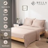 image:imageBella Coterie Luxury Bamboo Viscose King Size Sheet Set  Organically Grown  Cooling  Ultra Soft amp Breathable  18 Deep Pocket w Corner Straps  Hypoallergenic White18  Dusty Rose