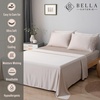 image:imageBella Coterie Luxury Bamboo Viscose King Size Sheet Set  Organically Grown  Cooling  Ultra Soft amp Breathable  18 Deep Pocket w Corner Straps  Hypoallergenic White02  Dune