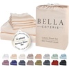 image:imageBella Coterie Luxury Bamboo Viscose King Size Sheet Set  Organically Grown  Cooling  Ultra Soft amp Breathable  18 Deep Pocket w Corner Straps  Hypoallergenic White10  Champagne