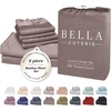 image:imageBella Coterie Luxury Bamboo Viscose King Size Sheet Set  Organically Grown  Cooling  Ultra Soft amp Breathable  18 Deep Pocket w Corner Straps  Hypoallergenic White09  Mocha