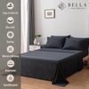 image:imageBella Coterie Luxury Bamboo Viscose King Size Sheet Set  Organically Grown  Cooling  Ultra Soft amp Breathable  18 Deep Pocket w Corner Straps  Hypoallergenic White11  Black