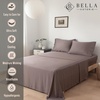 image:imageBella Coterie Luxury Bamboo Viscose King Size Sheet Set  Organically Grown  Cooling  Ultra Soft amp Breathable  18 Deep Pocket w Corner Straps  Hypoallergenic White09  Mocha