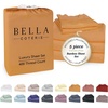 image:imageBella Coterie Luxury Bamboo Viscose King Size Sheet Set  Organically Grown  Cooling  Ultra Soft amp Breathable  18 Deep Pocket w Corner Straps  Hypoallergenic White15  Marigold