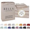 image:imageBella Coterie Luxury Bamboo Viscose King Size Sheet Set  Organically Grown  Cooling  Ultra Soft amp Breathable  18 Deep Pocket w Corner Straps  Hypoallergenic White02  Dune